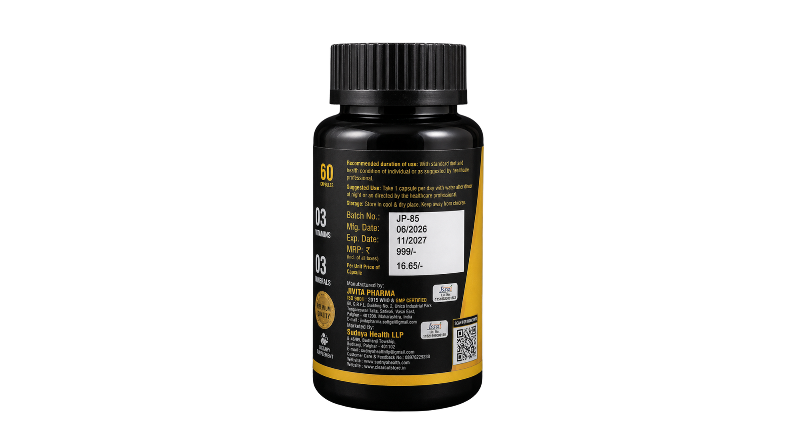 ClearCut Omega 3 Biotin Vitamin D3 – 60 Capsules - Image 2