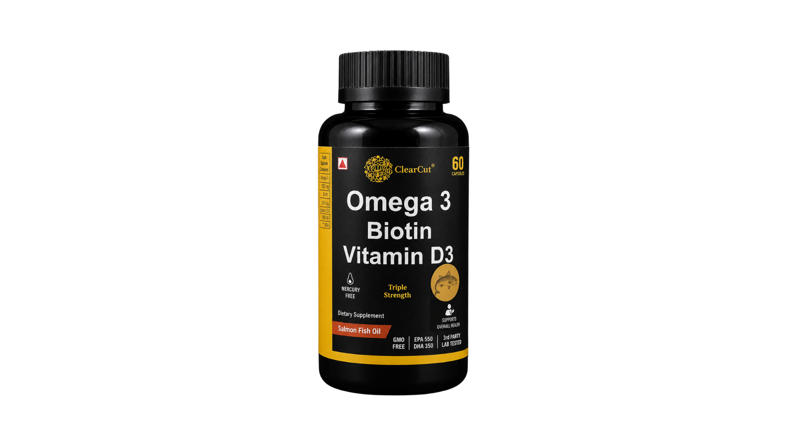 ClearCut Omega 3 Biotin Vitamin D3 – 60 Capsules