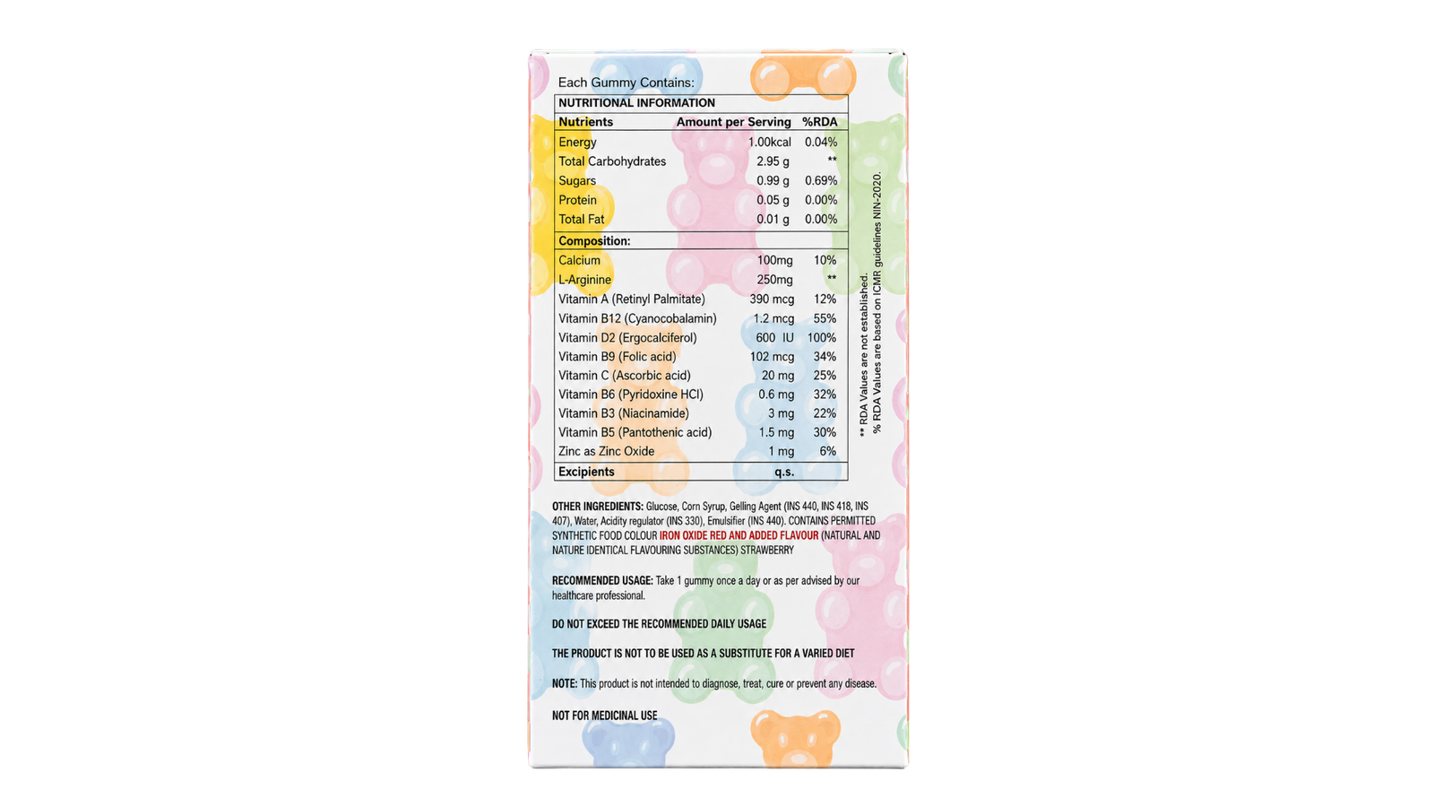 Lancer Oshell Gummies Kids – Strawberry Flavour, 30 Gummies - Image 2