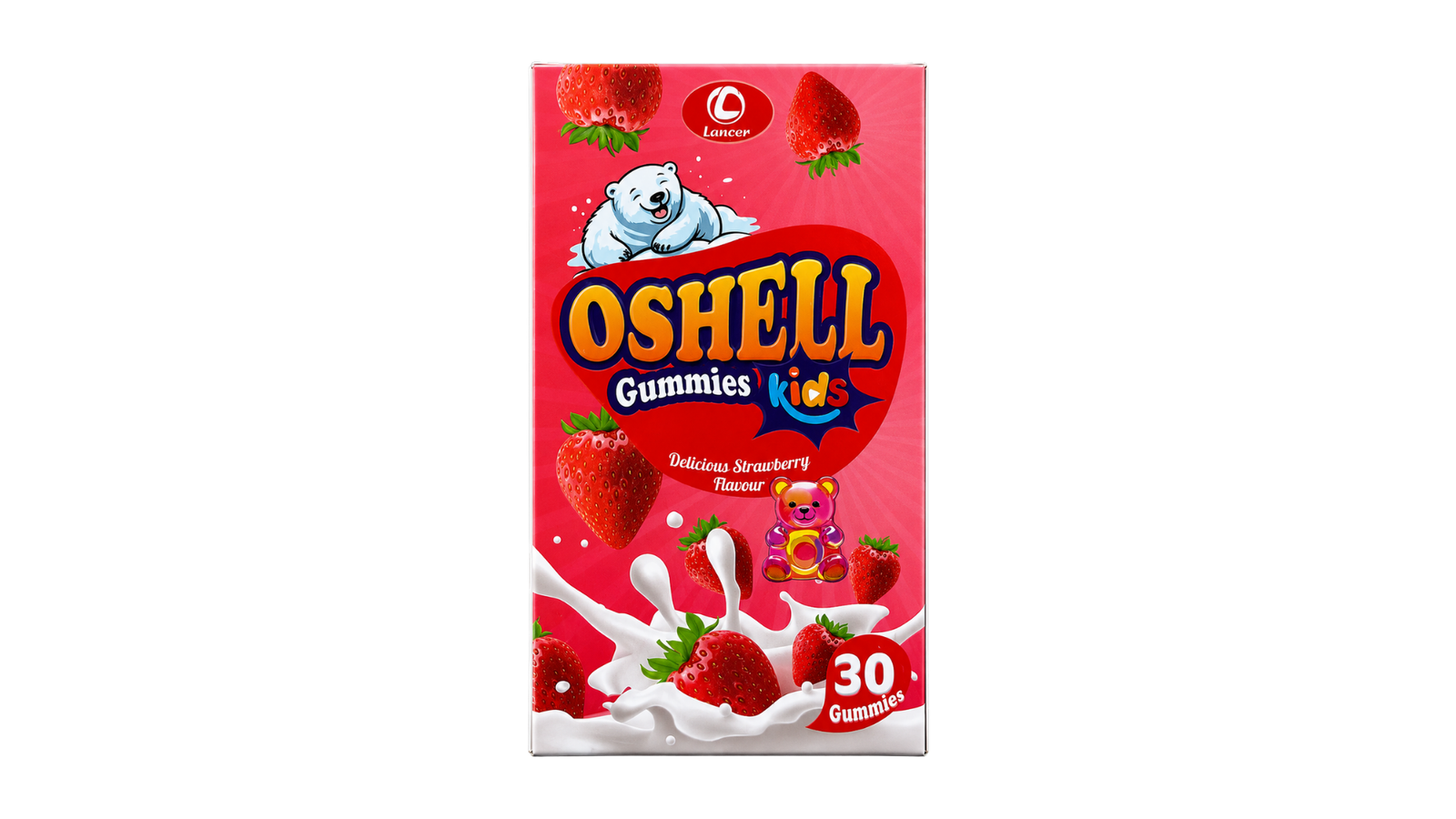 Lancer Oshell Gummies Kids – Strawberry Flavour, 30 Gummies