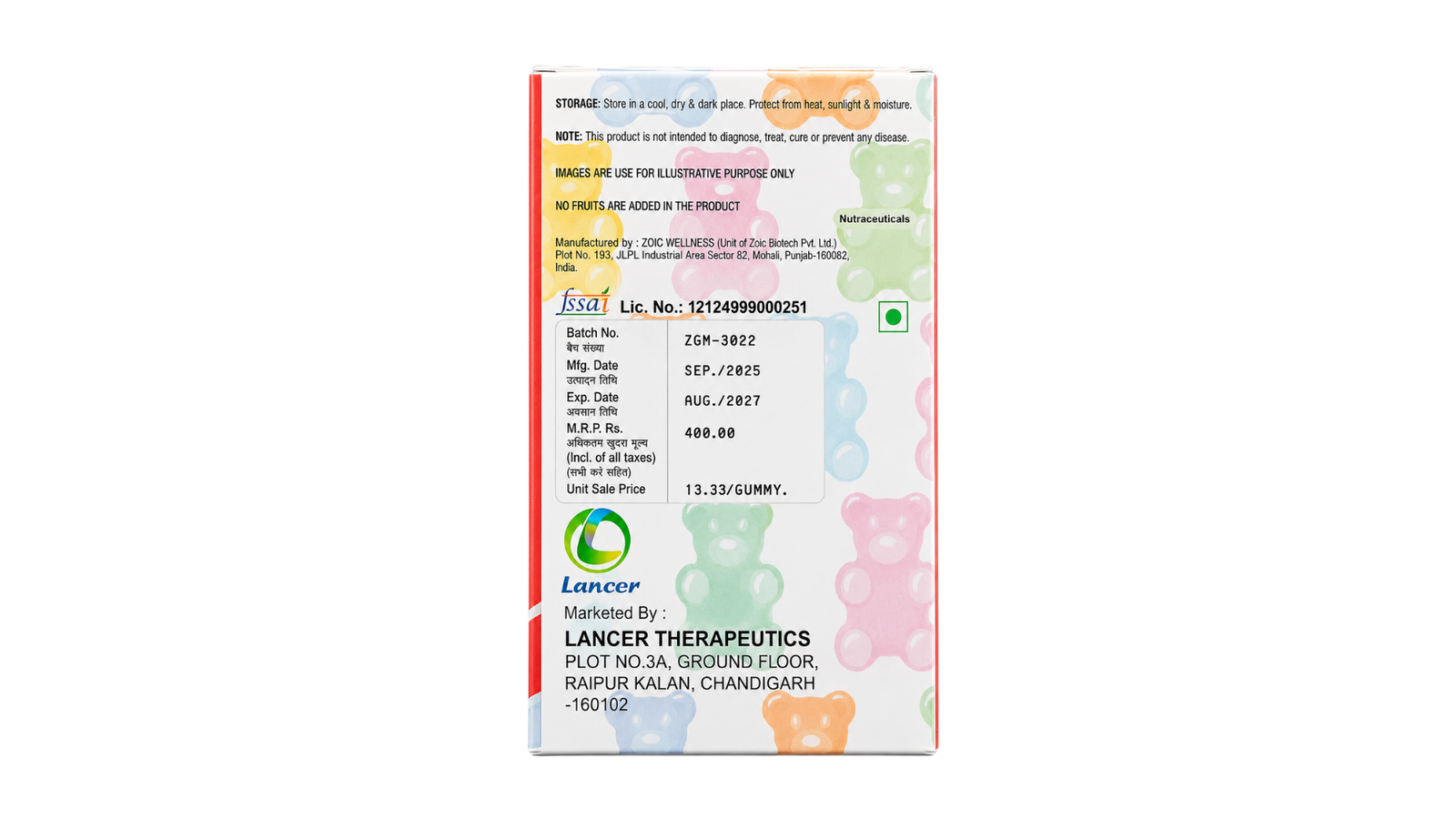 Lancer Oshell Gummies Kids – Strawberry Flavour, 30 Gummies - Image 3